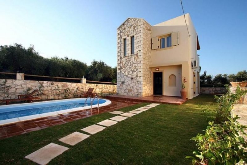 Spilia bei Kolymvari Kreta, Spilia: Drei schöne Villen in der grünsten Landschaft mit privaten Pools zu verkaufen Haus kaufen